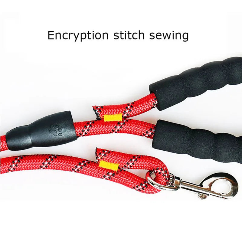 Reflective Rope Dog Leash with Padded Comfort Handle