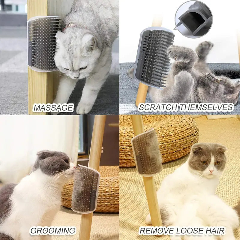 Self-Grooming Cat Corner Brush & Massager