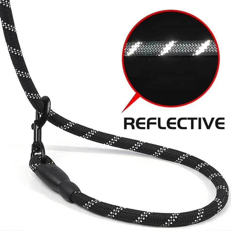 Reflective Rope Dog Leash with Padded Comfort Handle
