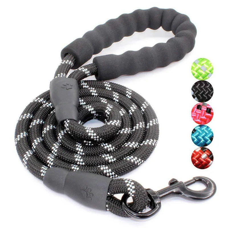 Reflective Rope Dog Leash with Padded Comfort Handle