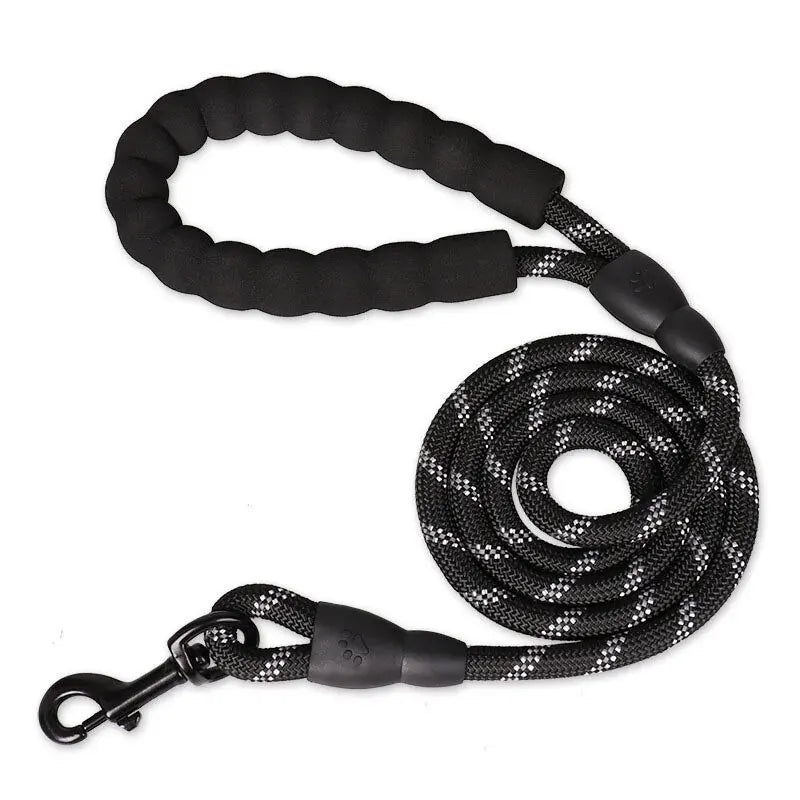 Reflective Rope Dog Leash with Padded Comfort Handle