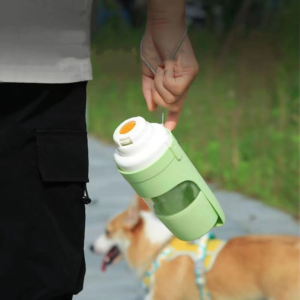 Portable Dog Water Bottle & Treat Container