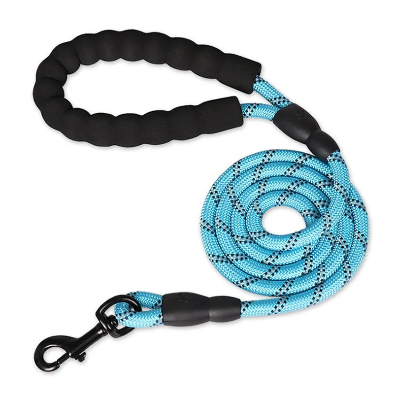 Reflective Rope Dog Leash with Padded Comfort Handle