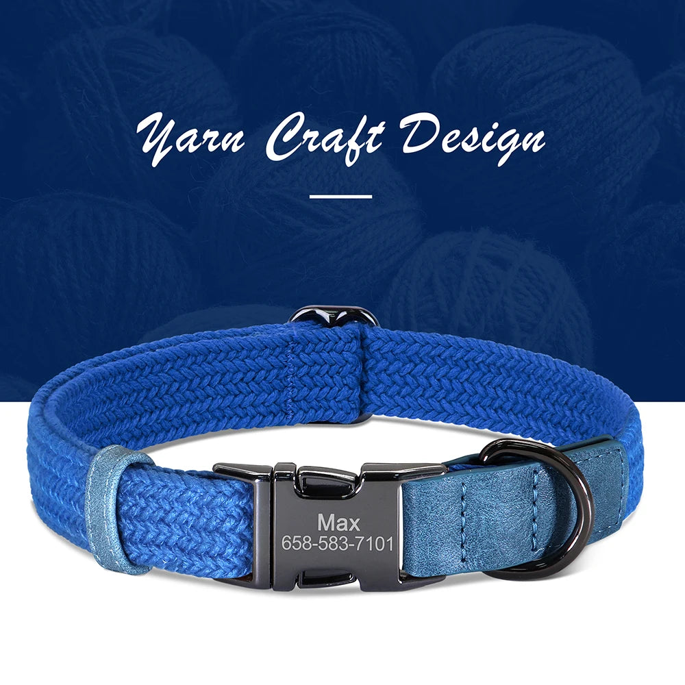 Personalized Adjustable Dog Collar with Custom Nameplate