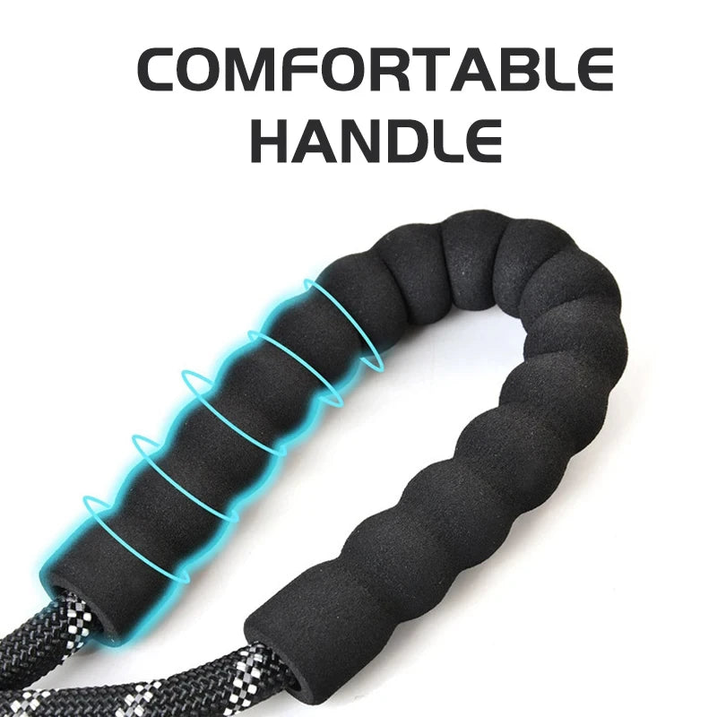 Reflective Rope Dog Leash with Padded Comfort Handle