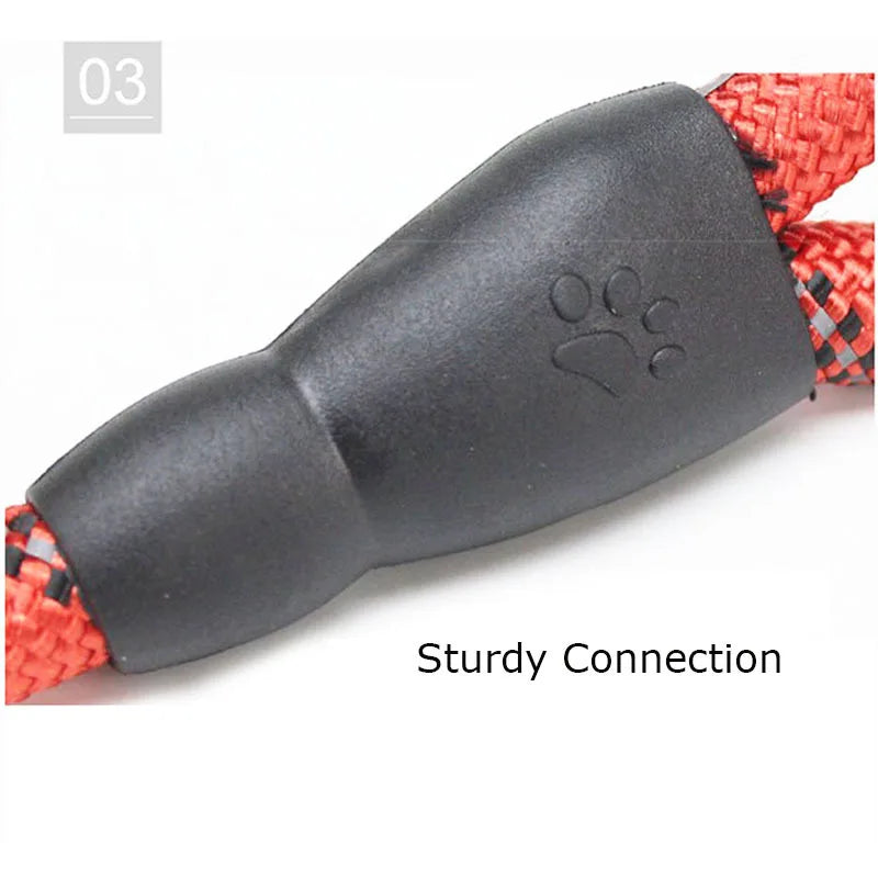 Reflective Rope Dog Leash with Padded Comfort Handle