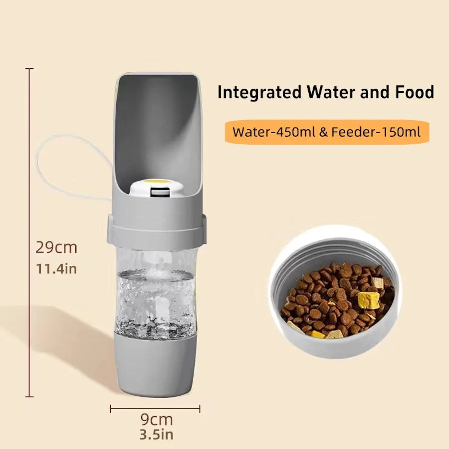 Portable Dog Water Bottle & Treat Container