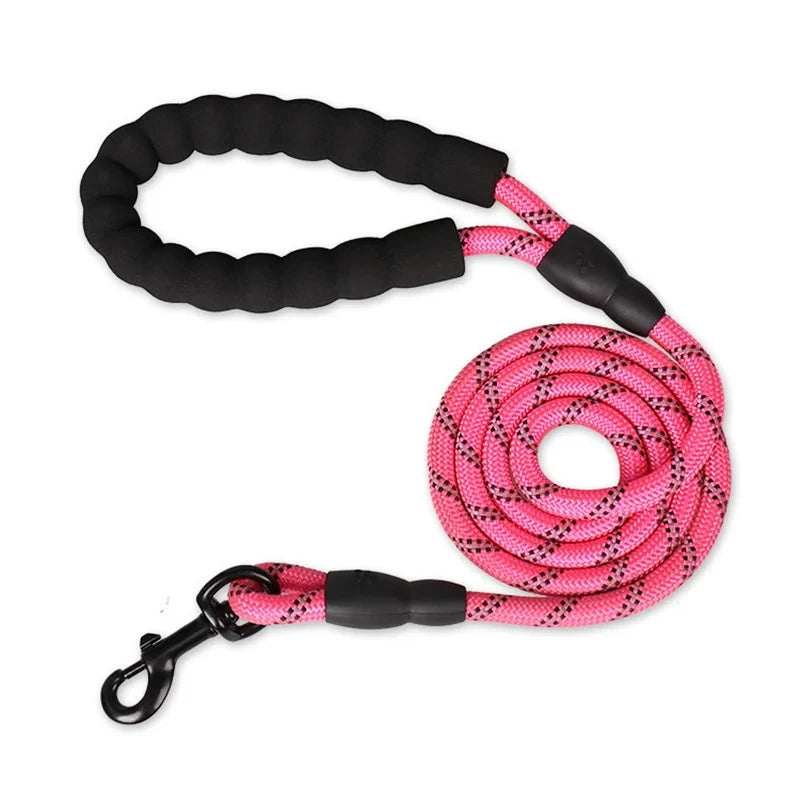 Reflective Rope Dog Leash with Padded Comfort Handle