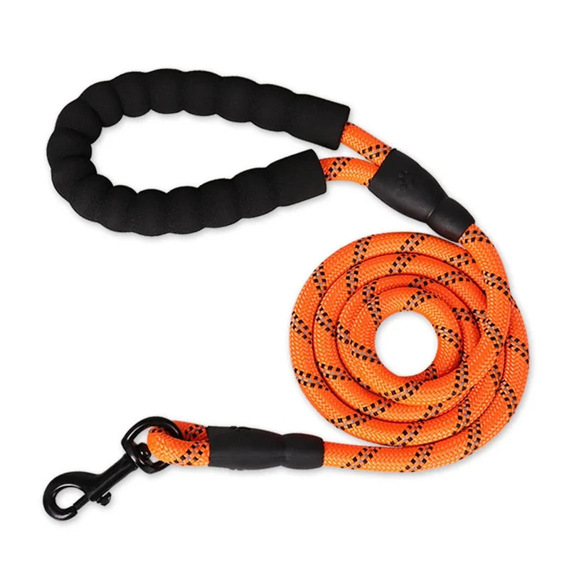 Reflective Rope Dog Leash with Padded Comfort Handle