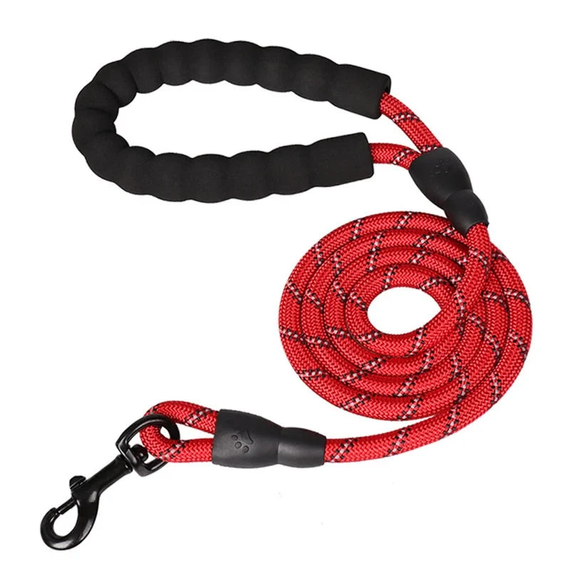 Reflective Rope Dog Leash with Padded Comfort Handle