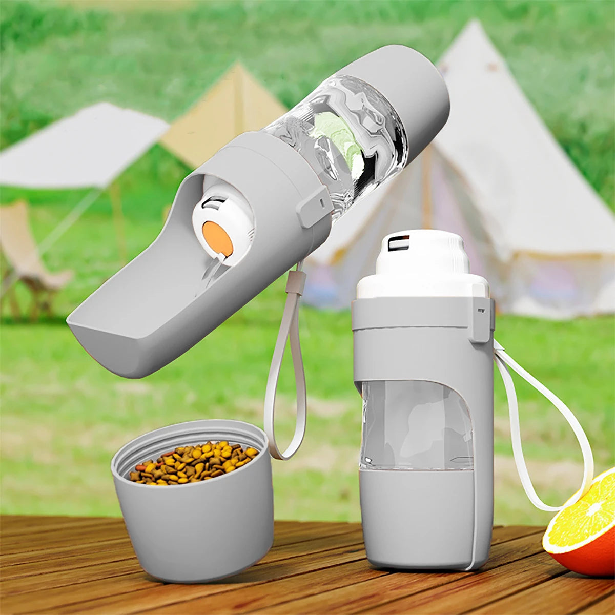 Portable Dog Water Bottle & Treat Container