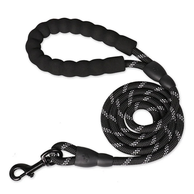 Reflective Rope Dog Leash with Padded Comfort Handle