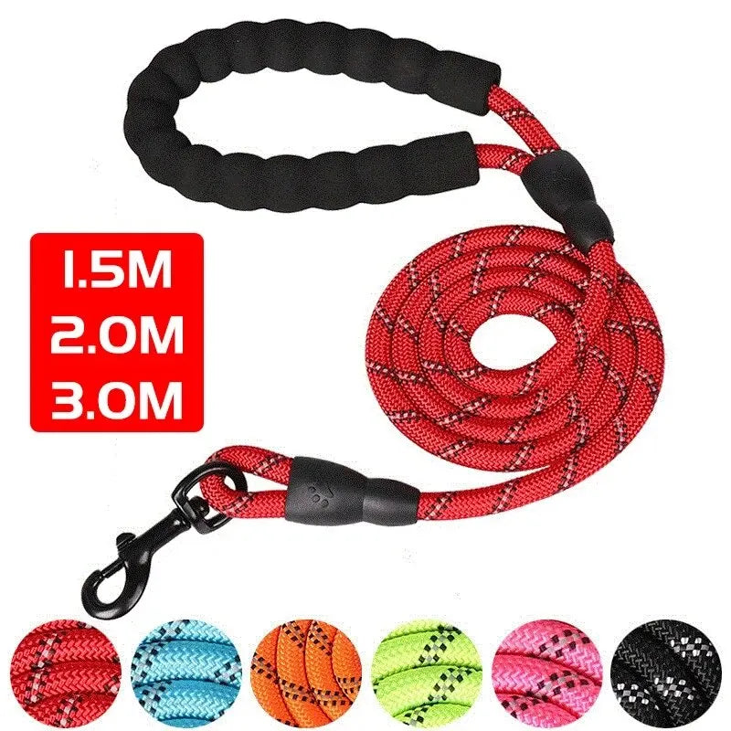 Reflective Rope Dog Leash with Padded Comfort Handle