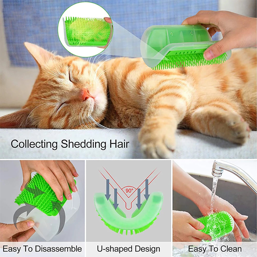 Self-Grooming Cat Corner Brush & Massager
