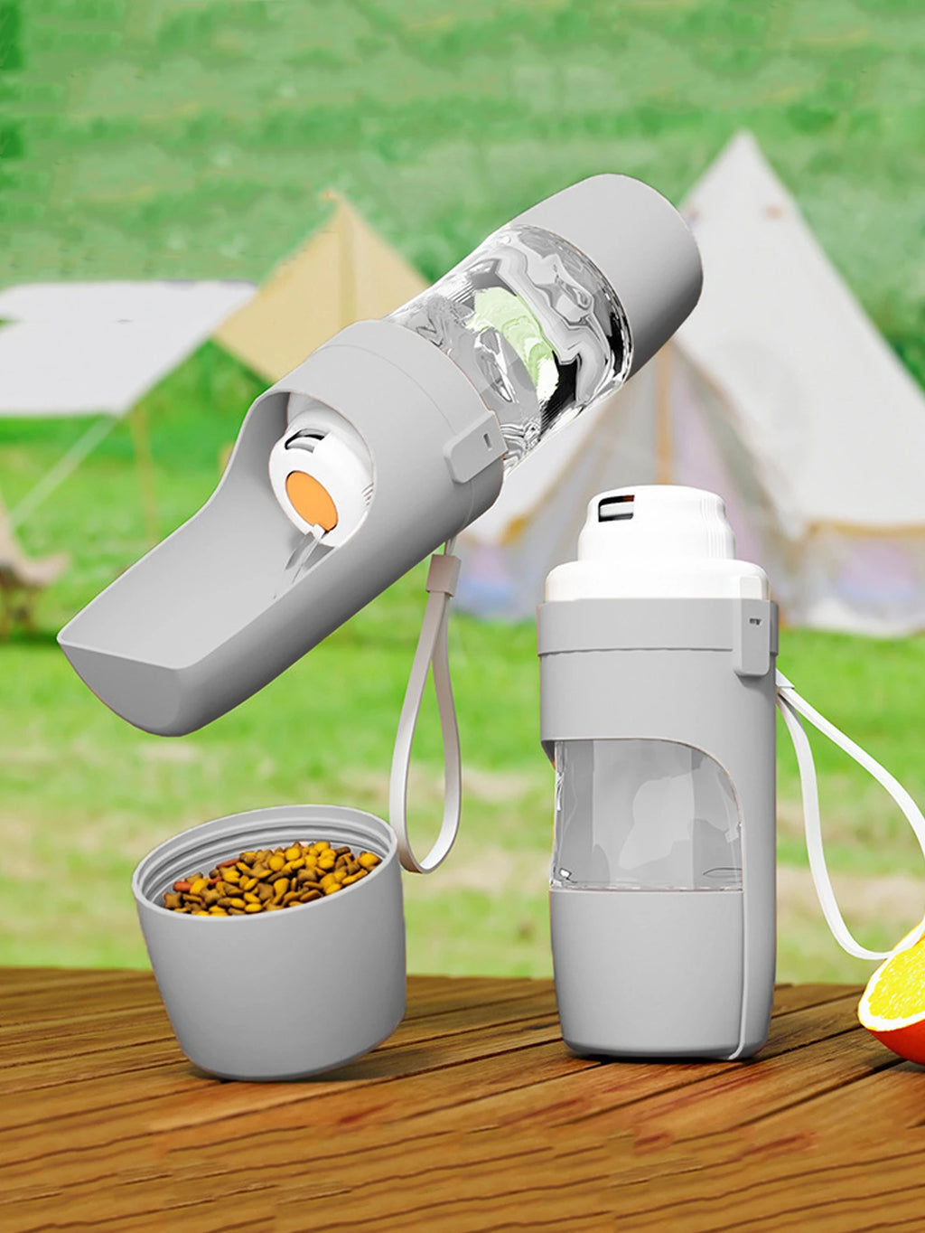 Portable Dog Water Bottle & Treat Container